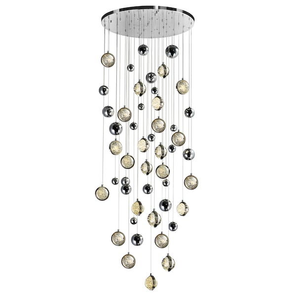 Cwi Lighting Salvador 32 in LED Integrated Polished Nickel Chandelier 1673P32-23-613 - main